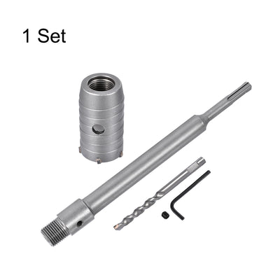 Harfington Wall Hole Drill Bit Stone Hole Saw Round Shank with Connecting Rod Drill for SDS X4 Impact Drill