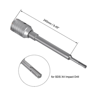 Harfington Wall Hole Drill Bit Stone Hole Saw Round Shank with Connecting Rod Drill for SDS X4 Impact Drill