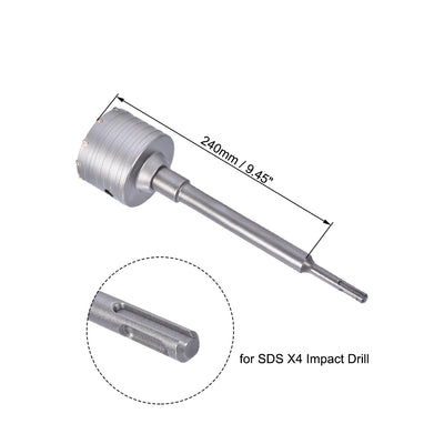 Harfington Wall Hole Drill Bit Stone Hole Saw Round Shank with Connecting Rod Drill for SDS X4 Impact Drill