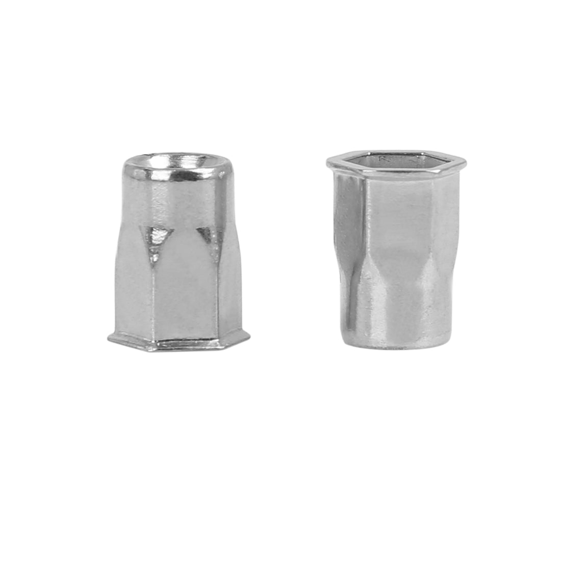 Harfington 10pcs 304 Stainless Steel M6 Rivet Nut Flat Head Threaded Insert Nut for Car