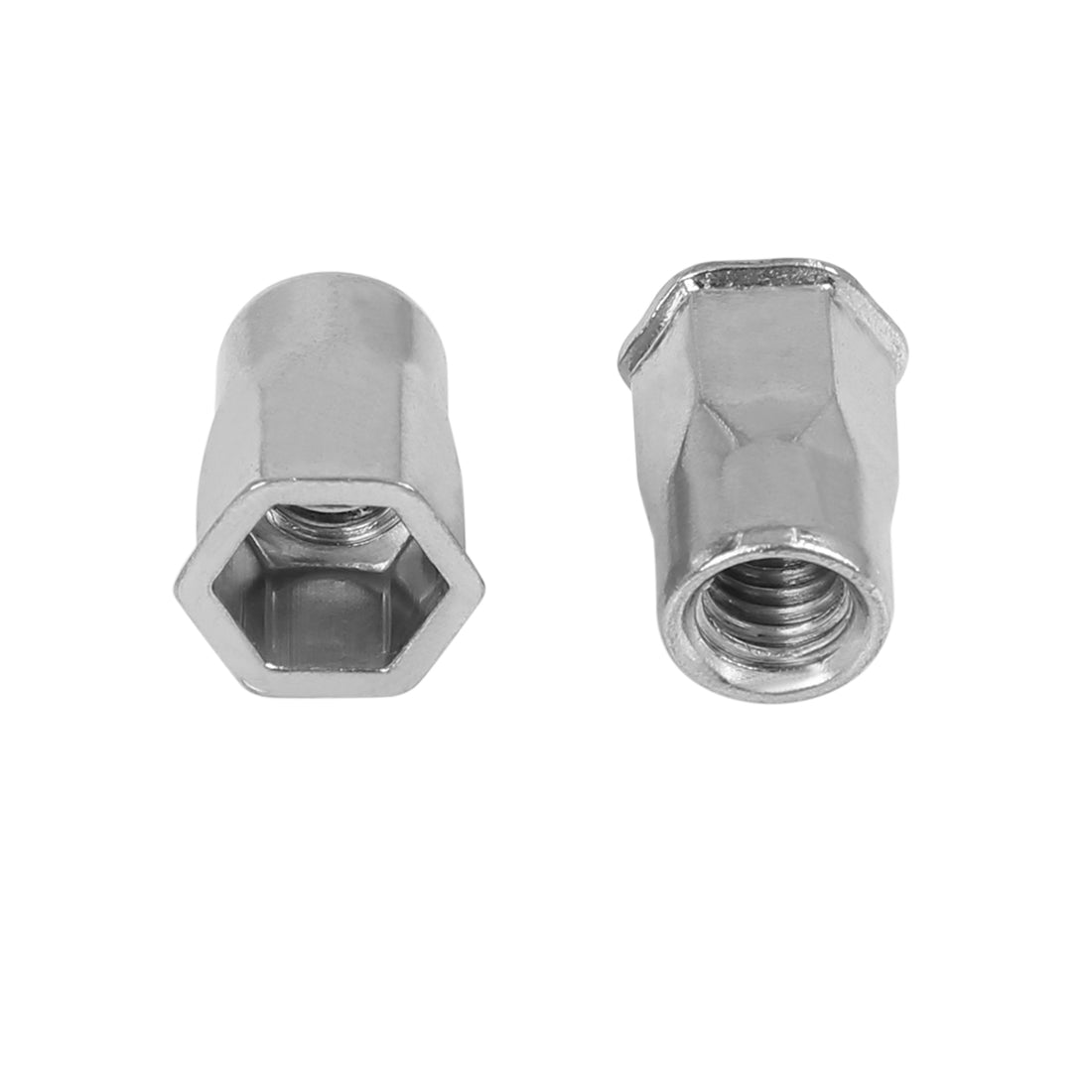 Harfington 10pcs 304 Stainless Steel M6 Rivet Nut Flat Head Threaded Insert Nut for Car