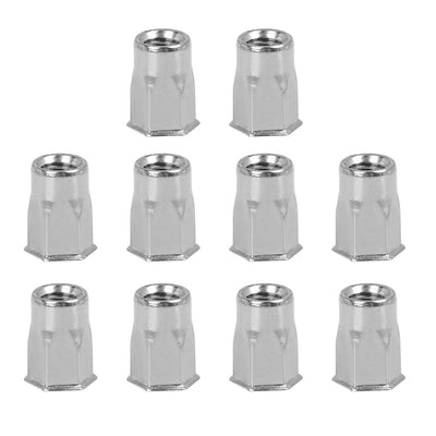 Harfington 10pcs 304 Stainless Steel M6 Rivet Nut Flat Head Threaded Insert Nut for Car