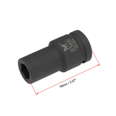Harfington Drive by Deep Impact Socket, 6-Point, Cr-Mo Alloy Steel, Metric