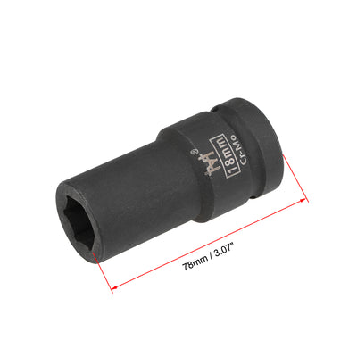 Harfington Drive by Deep Impact Socket, 6-Point, Cr-Mo Alloy Steel, Metric