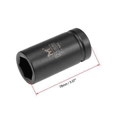 Harfington Drive by Deep Impact Socket, 6-Point, Cr-Mo Alloy Steel, Metric