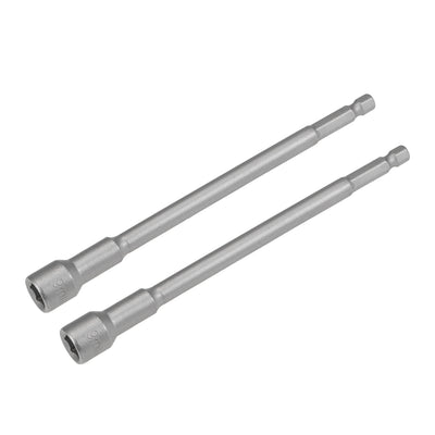 Harfington 2 Pcs 1/4" Quick-Change Hex Shank 9mm Magnetic Nut Sockets Driver, 150mm Length