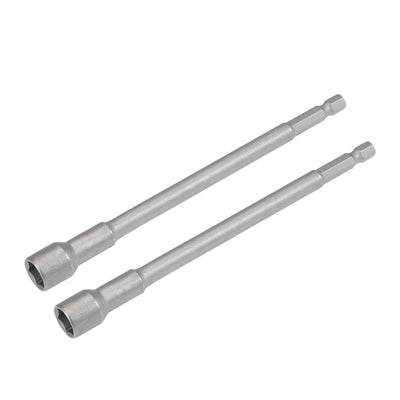 Harfington 2 Pcs 1/4" Quick-Change Hex Shank 10mm Magnetic Nut Sockets Driver, 150mm Length