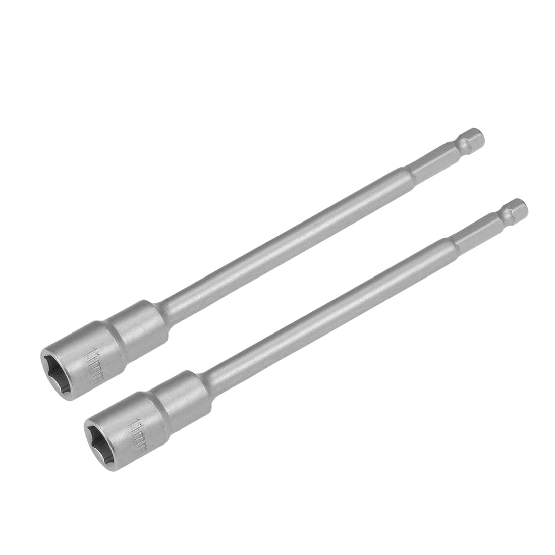 Harfington 2 Pcs 1/4" Quick-Change Hex Shank 11mm Magnetic Nut Sockets Driver, 150mm Length