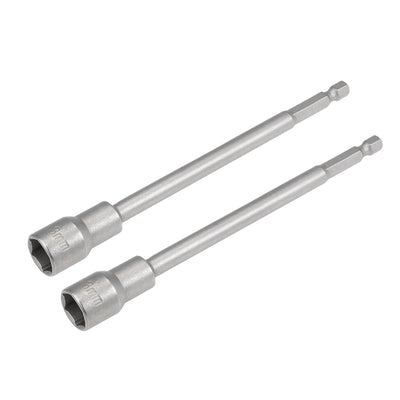 Harfington 2 Pcs 1/4" Quick-Change Hex Shank 13mm Magnetic Nut Sockets Driver, 150mm Length