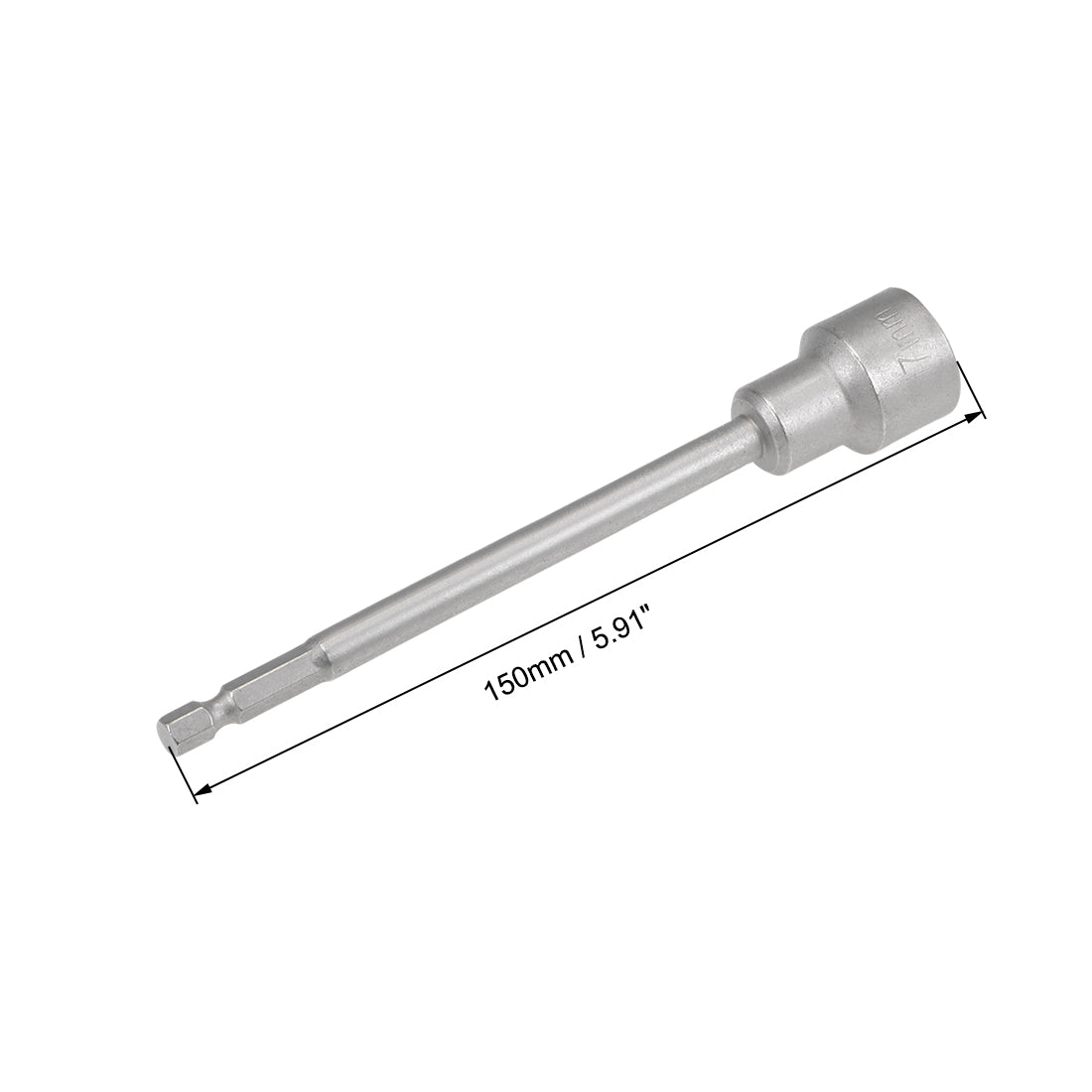 Harfington 2 Pcs 1/4" Quick-Change Hex Shank 17mm Magnetic Nut Sockets Driver, 150mm Length