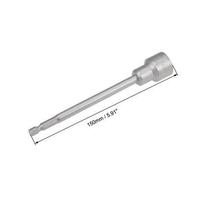 Harfington 2 Pcs 1/4" Quick-Change Hex Shank 17mm Magnetic Nut Sockets Driver, 150mm Length