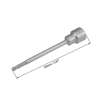 Harfington 2 Pcs 1/4" Quick-Change Hex Shank 19mm Magnetic Nut Sockets Driver, 150mm Length