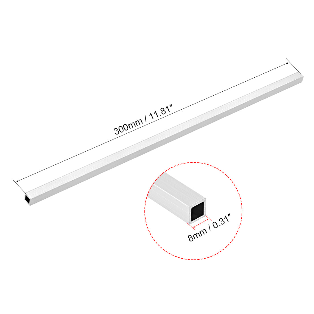 Harfington 6063 Aluminum Square Tube Seamless Pipes Tubing