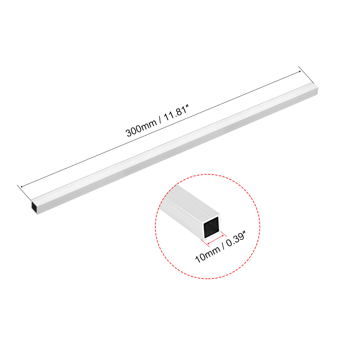 Harfington 6063 Aluminum Square Tube, Straight Seamless Pipes