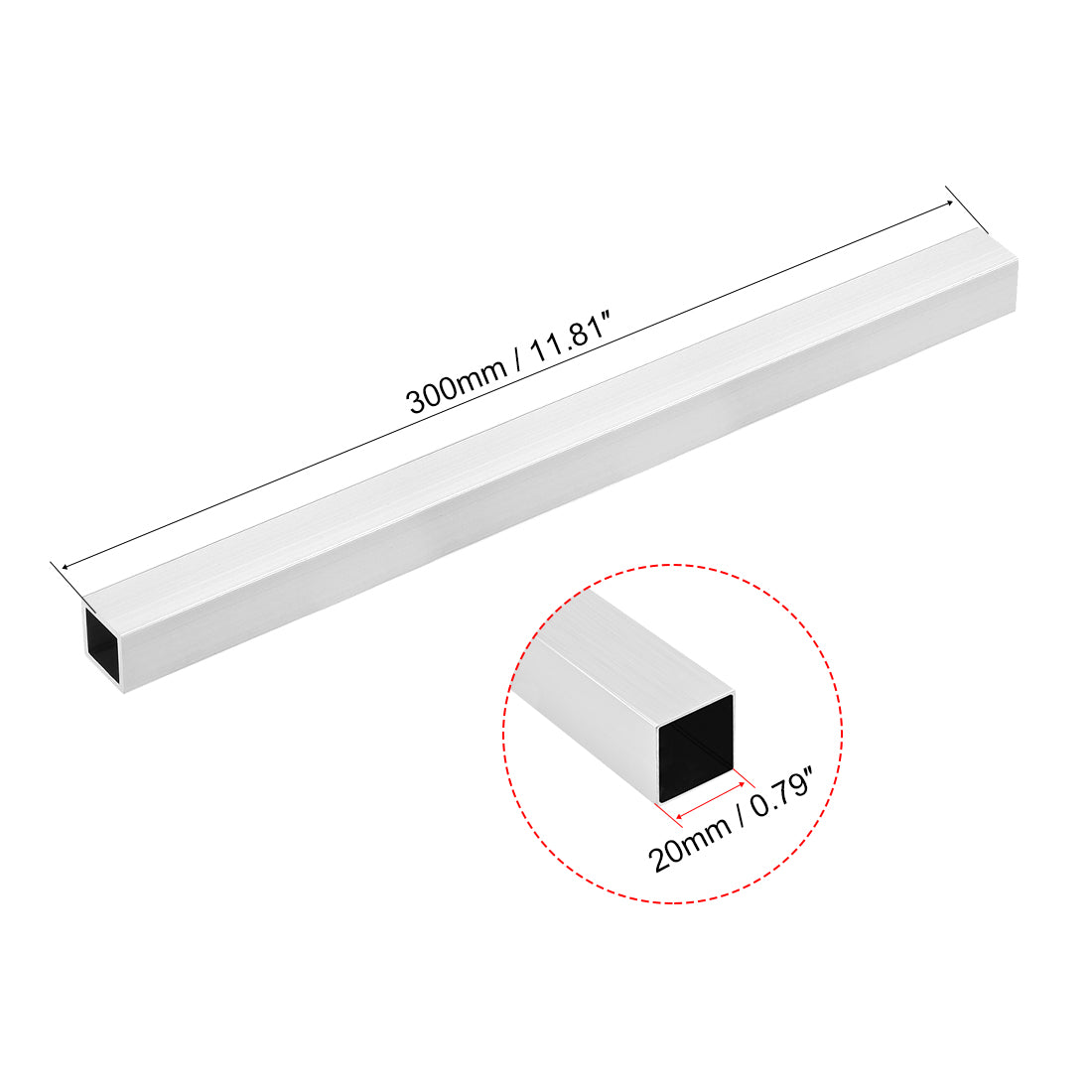 Harfington 6063 Aluminum Square Tube Seamless Pipes Tubing