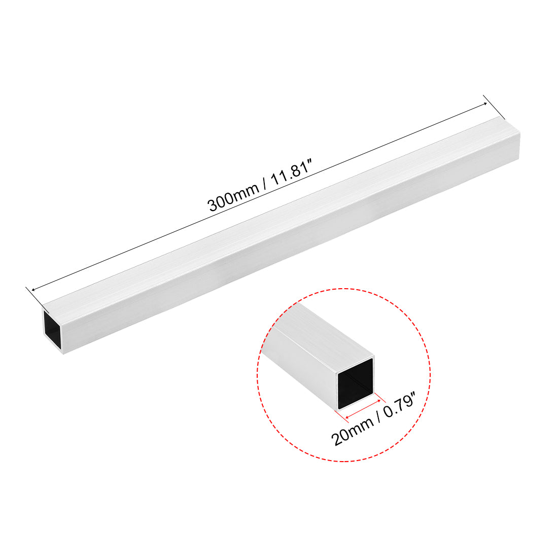 Harfington 6063 Aluminum Square Tubes, Seamless Straight Pipe Tubing