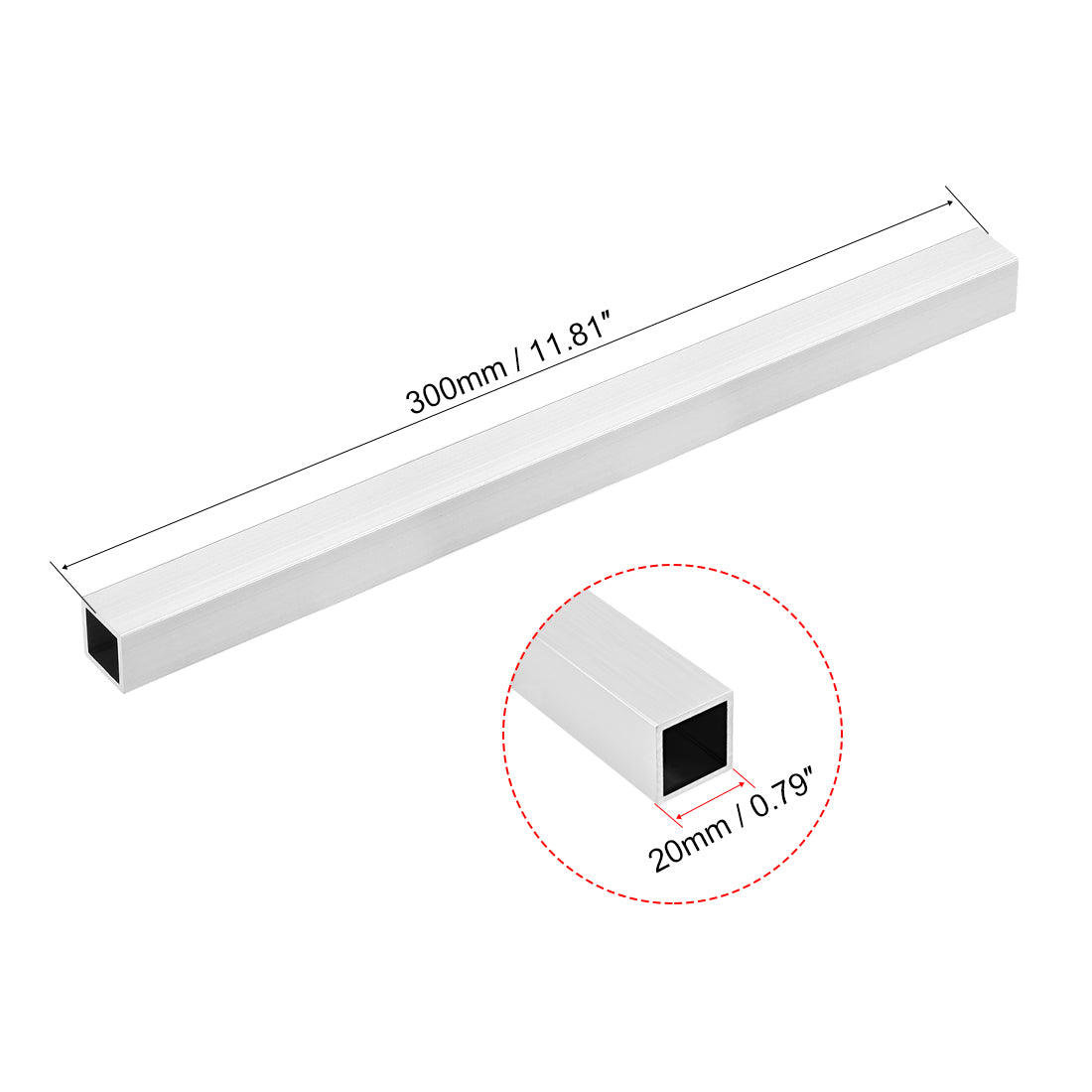 Harfington 6063 Aluminum Square Tube Seamless Pipes Tubing