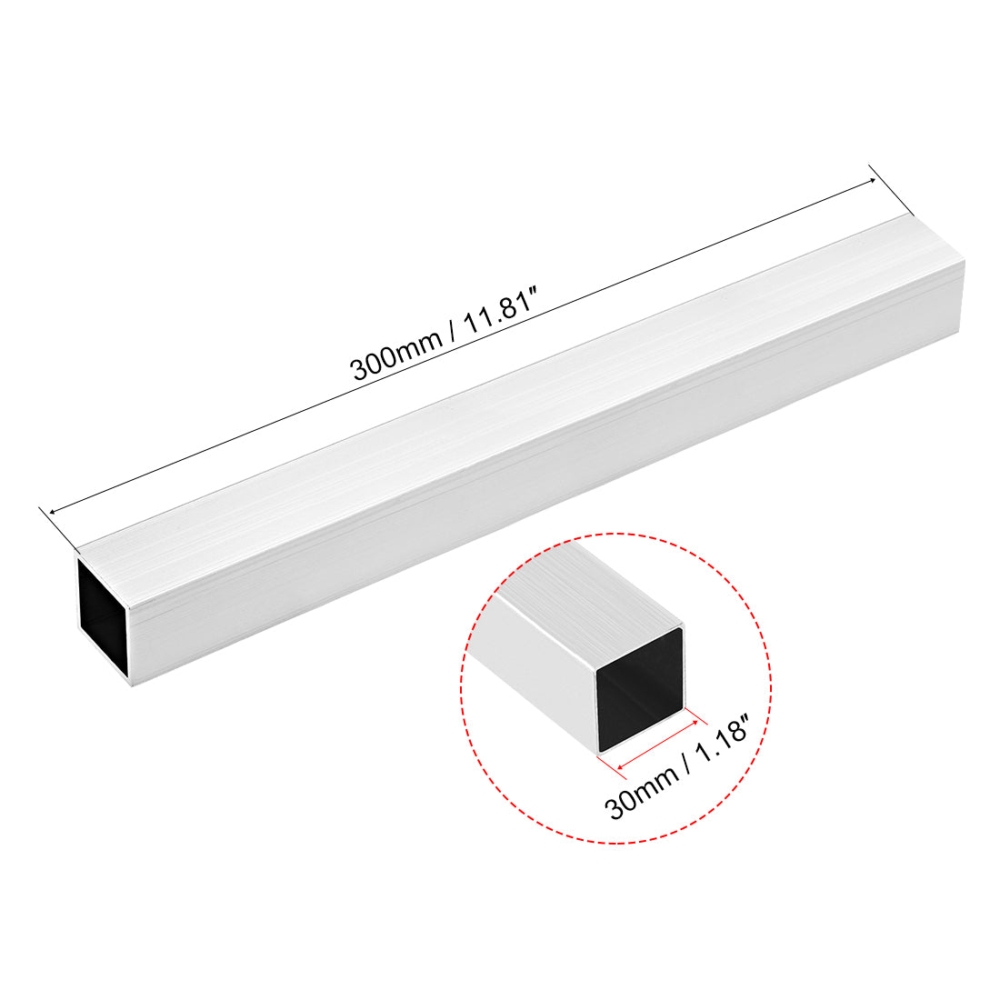Harfington 6063 Aluminum Square Tube Seamless Pipes Tubing