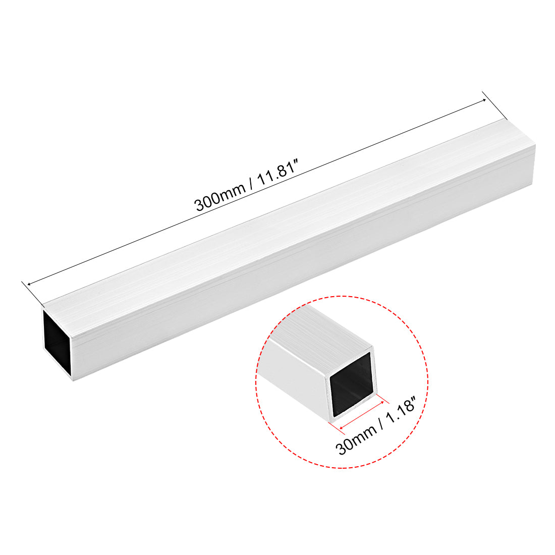 Harfington 6063 Aluminum Square Tube Seamless Pipes Tubing