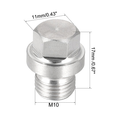 Harfington Male Outer Hex Head Plug  304 Stainless Steel Solid Thread Corrosion Resistant Bung Plug Pipe Fitting 3Pcs