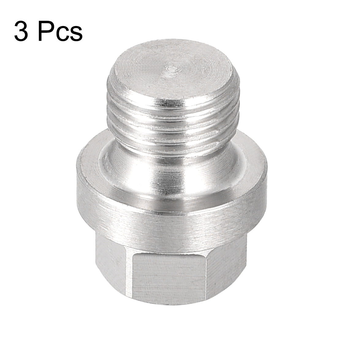 Harfington Male Outer Hex Head Plug  304 Stainless Steel Solid Thread Corrosion Resistant Bung Plug Pipe Fitting 3Pcs