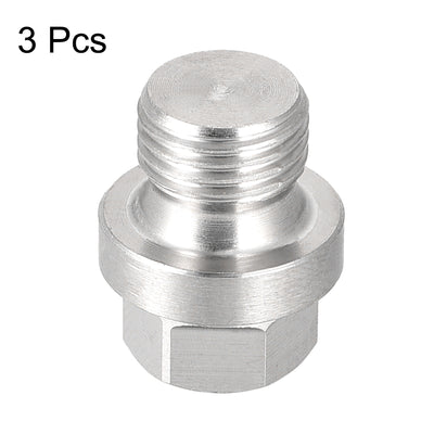 Harfington Male Outer Hex Head Plug  304 Stainless Steel Solid Thread Corrosion Resistant Bung Plug Pipe Fitting 3Pcs