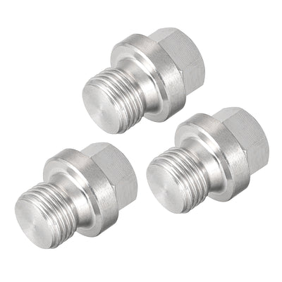 Harfington Male Outer Hex Head Plug  304 Stainless Steel Solid Thread Corrosion Resistant Bung Plug Pipe Fitting 3Pcs