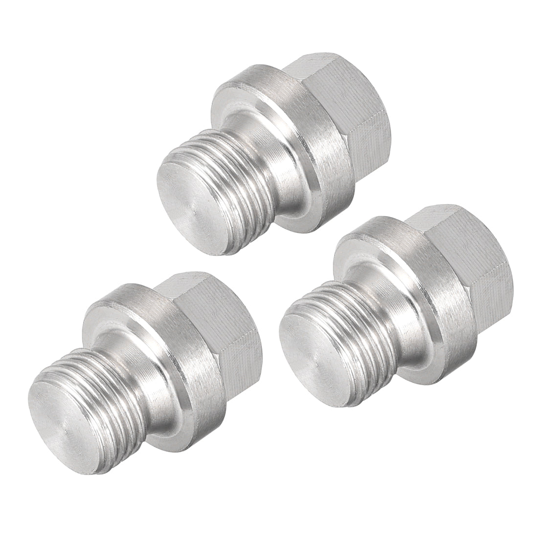 Harfington Male Outer Hex Head Plug  304 Stainless Steel Solid Thread Corrosion Resistant Bung Plug Pipe Fitting 3Pcs