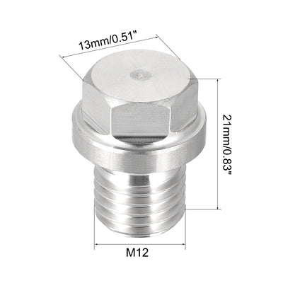 Harfington Male Outer Hex Head Plug 304 Stainless Steel Solid Thread Corrosion Resistant Bung Plug Pipe Fitting
