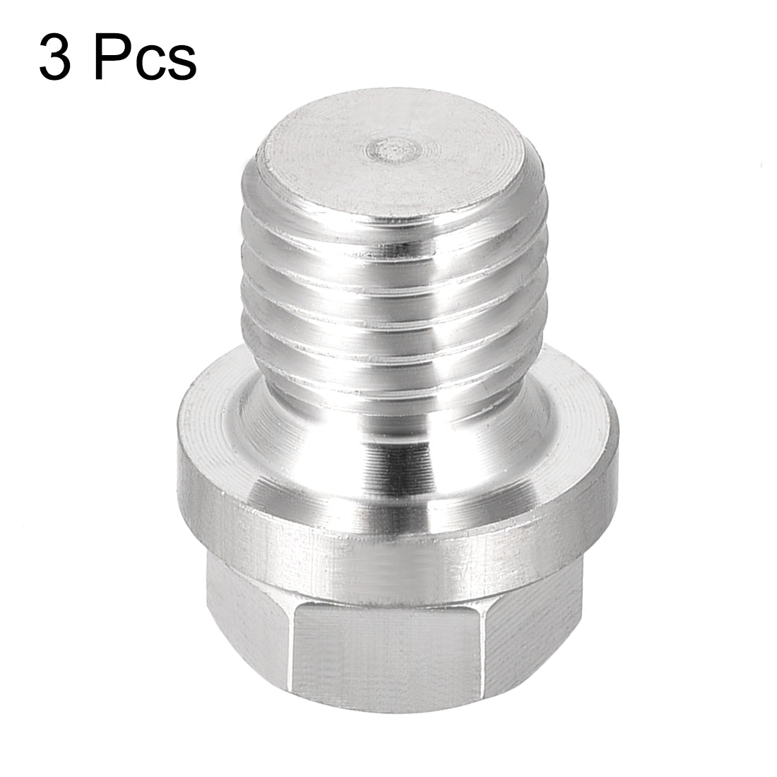 Harfington Male Outer Hex Head Plug  304 Stainless Steel Solid Thread Corrosion Resistant Bung Plug Pipe Fitting 3Pcs