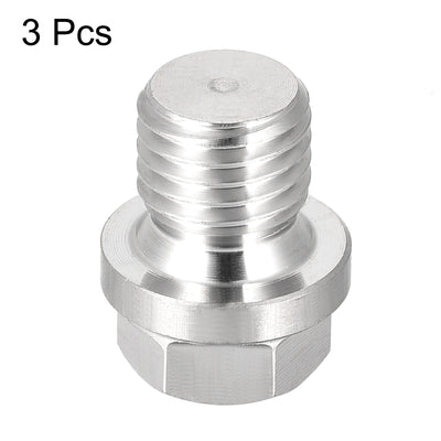Harfington Male Outer Hex Head Plug  304 Stainless Steel Solid Thread Corrosion Resistant Bung Plug Pipe Fitting 3Pcs