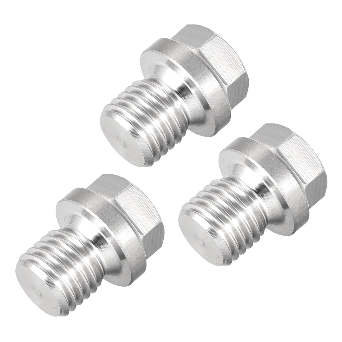 Harfington Male Outer Hex Head Plug  304 Stainless Steel Solid Thread Corrosion Resistant Bung Plug Pipe Fitting 3Pcs