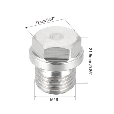 Harfington Male Outer Hex Head Plug 304 Stainless Steel Solid Thread Corrosion Resistant Bung Plug Pipe Fitting