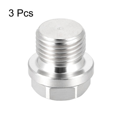 Harfington Male Outer Hex Head Plug  304 Stainless Steel Solid Thread Corrosion Resistant Bung Plug Pipe Fitting 3Pcs