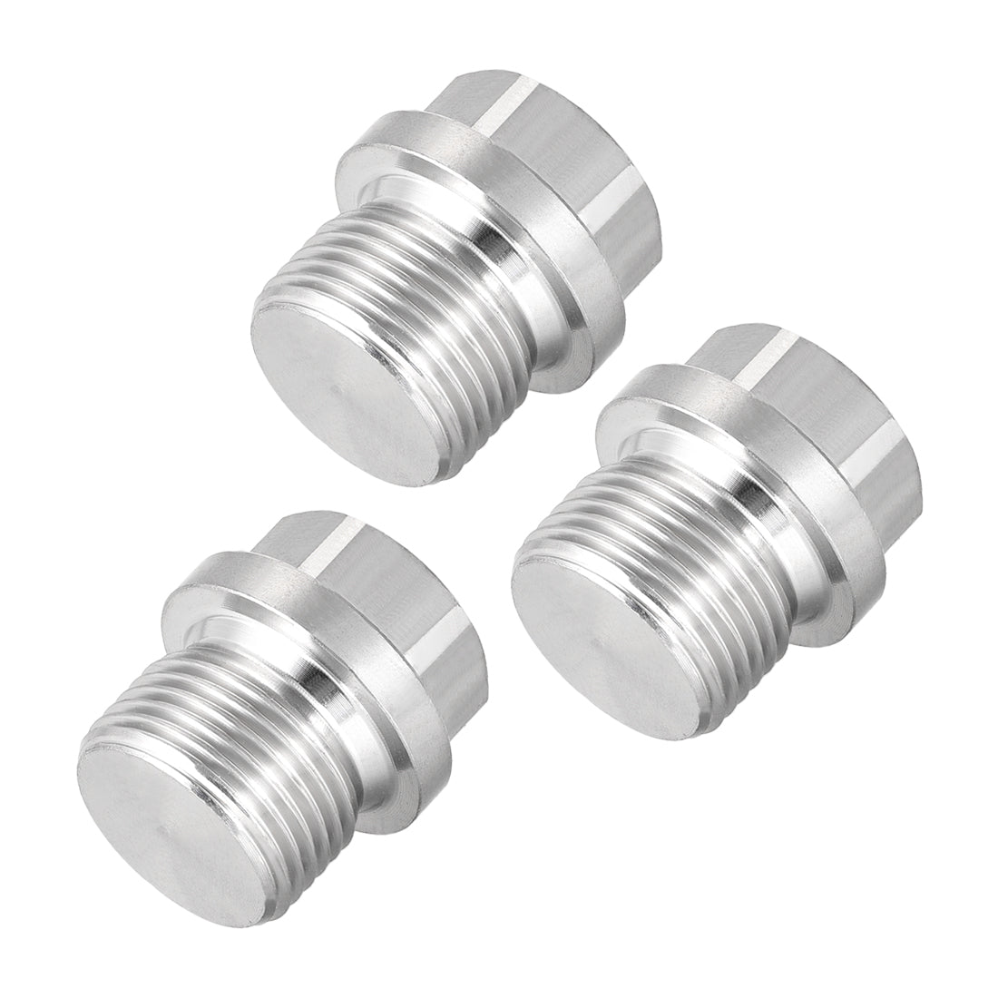 Harfington Male Outer Hex Head Plug  304 Stainless Steel Solid Thread Corrosion Resistant Bung Plug Pipe Fitting 3Pcs