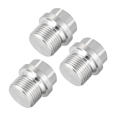 Harfington Male Outer Hex Head Plug  304 Stainless Steel Solid Thread Corrosion Resistant Bung Plug Pipe Fitting 3Pcs