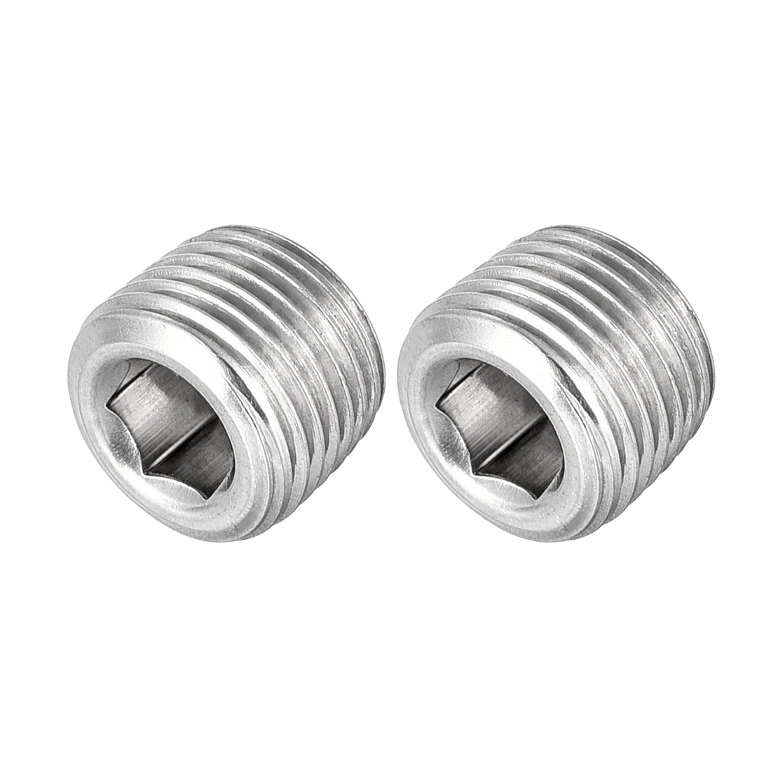 Harfington Hex Countersunk Plug - Stainless Steel Pipe Fitting Male Thread Socket Pipe Adapter Connector 2Pcs