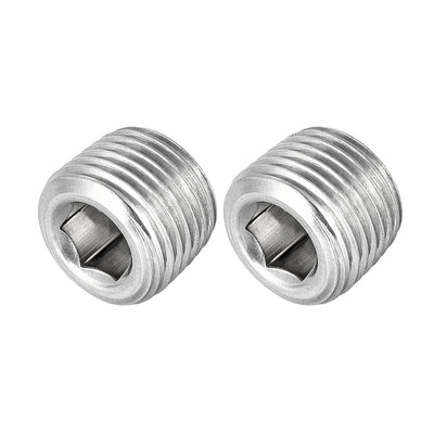 Harfington Hex Countersunk Plug - Stainless Steel Pipe Fitting Male Thread Socket Pipe Adapter Connector 2Pcs