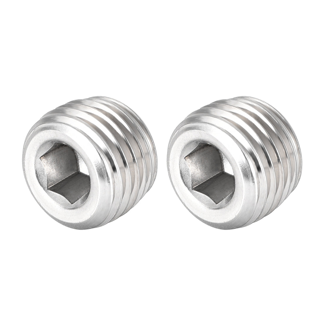 Harfington Hex Countersunk Plug - Stainless Steel Pipe Fitting Male Thread Socket Pipe Adapter Connector 2Pcs