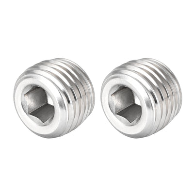 Harfington Hex Countersunk Plug - Stainless Steel Pipe Fitting Male Thread Socket Pipe Adapter Connector 2Pcs