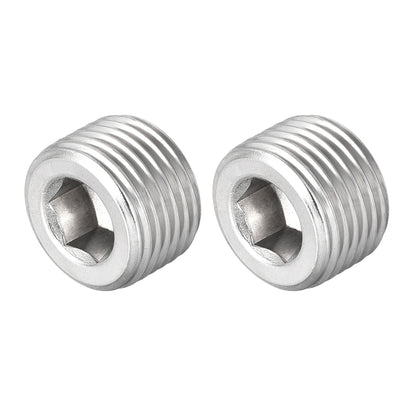 Harfington Hex Countersunk Plug - Stainless Steel Pipe Fitting Male Thread Socket Pipe Adapter Connector 2Pcs