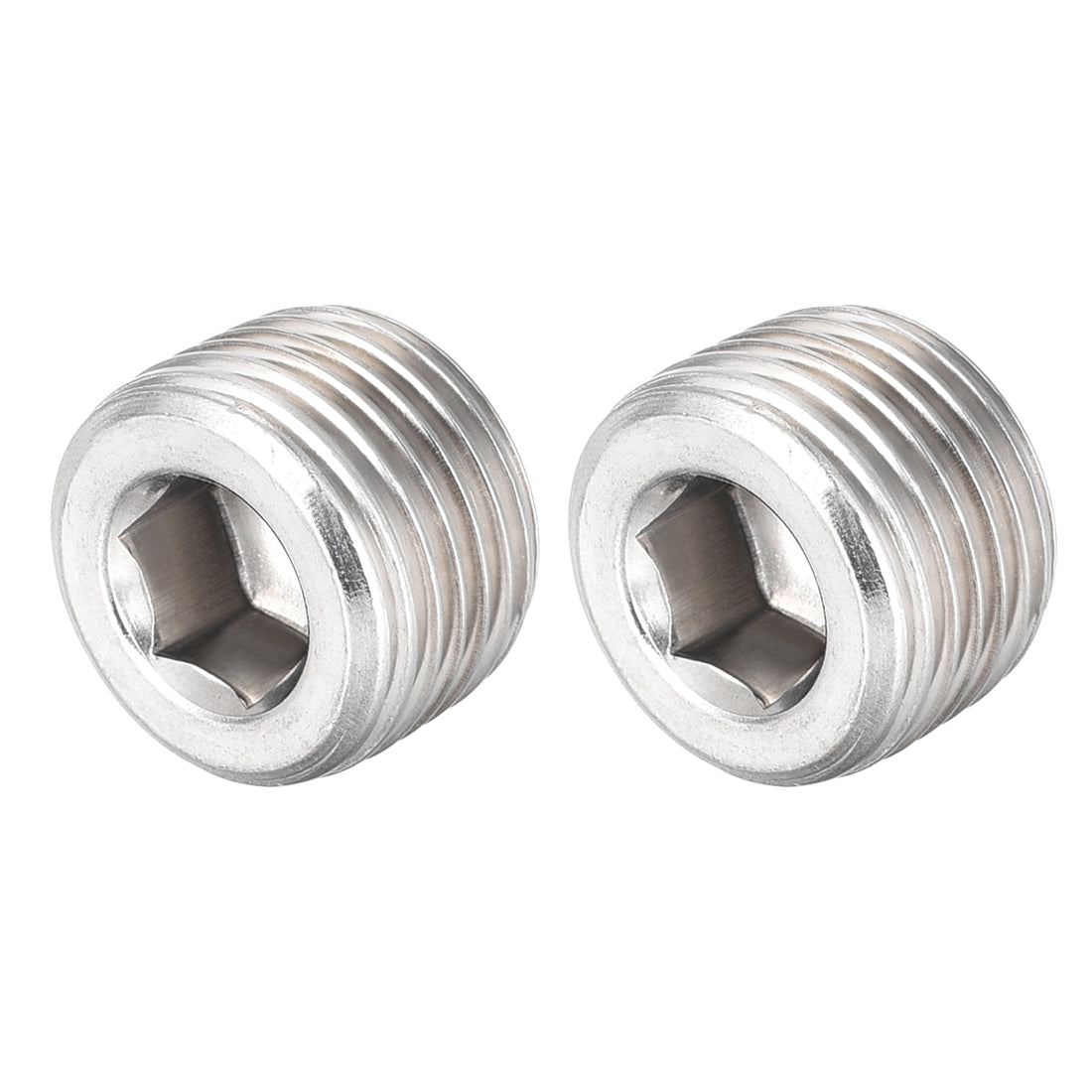 Harfington Hex Countersunk Plug - Stainless Steel Pipe Fitting Male Thread Socket Pipe Adapter Connector 2Pcs
