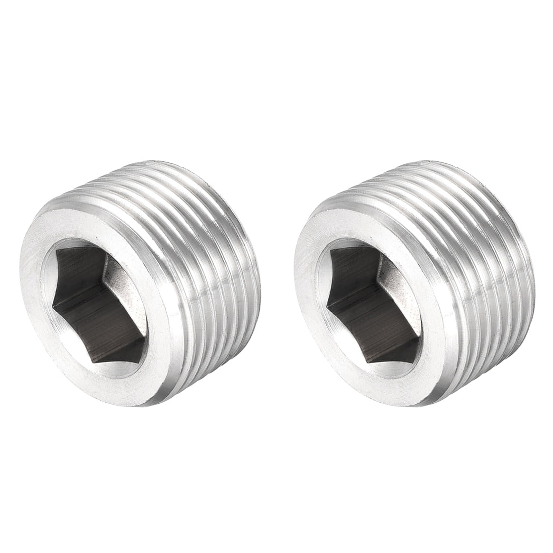 Harfington Hex Countersunk Plug - Stainless Steel Pipe Fitting Male Thread Socket Pipe Adapter Connector 2Pcs