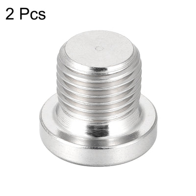 Harfington Countersunk Plug Internal Hex Head Socket with Flange Male Stainless Steel Pipe Fitting Thread 2Pcs