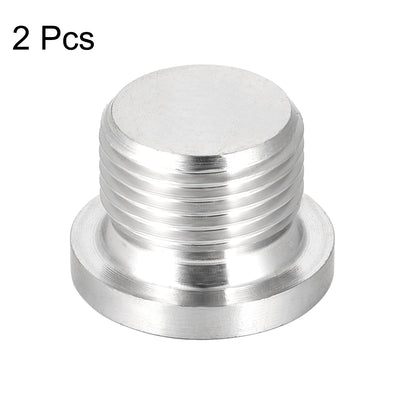 Harfington Countersunk Plug Internal Hex Head Socket with Flange Male Stainless Steel Pipe Fitting Thread 2Pcs