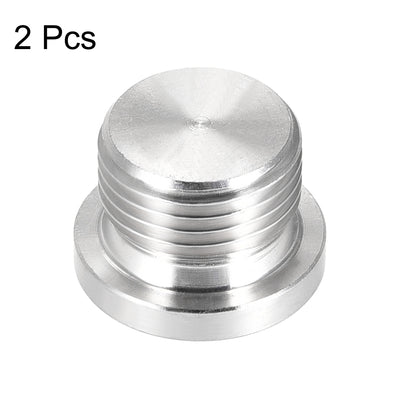 Harfington Countersunk Plug Internal Hex Head Socket with Flange Male Stainless Steel Pipe Fitting Thread 2Pcs