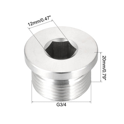 Harfington Countersunk Plug Internal Hex Head Socket with Flange - Male Stainless Steel Pipe Fitting Thread