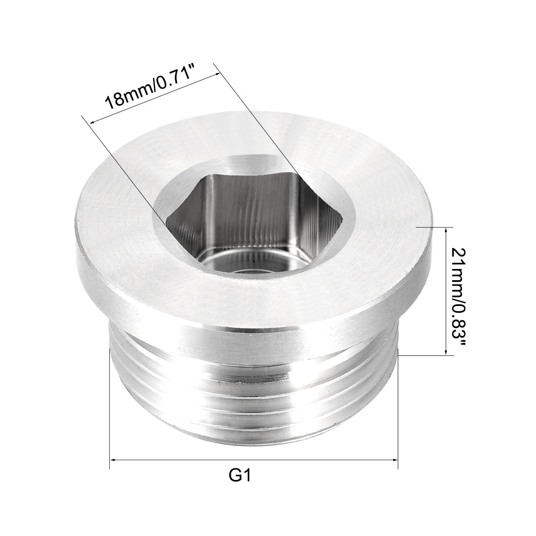 Harfington Countersunk Plug Internal Hex Head Socket with Flange - Male Stainless Steel Pipe Fitting Thread
