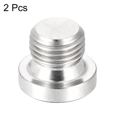 Harfington Countersunk Plug Internal Hex Head Socket with Flange - Male Stainless Steel Pipe Fitting Thread 2Pcs