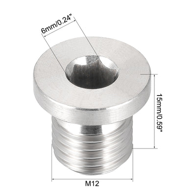 Harfington Countersunk Plug Internal Hex Head Socket with Flange - Male Stainless Steel Pipe Fitting Thread 2Pcs